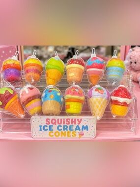 Assorted Colorful Sponge Squishy Ice Cream Toys - 12 Pack